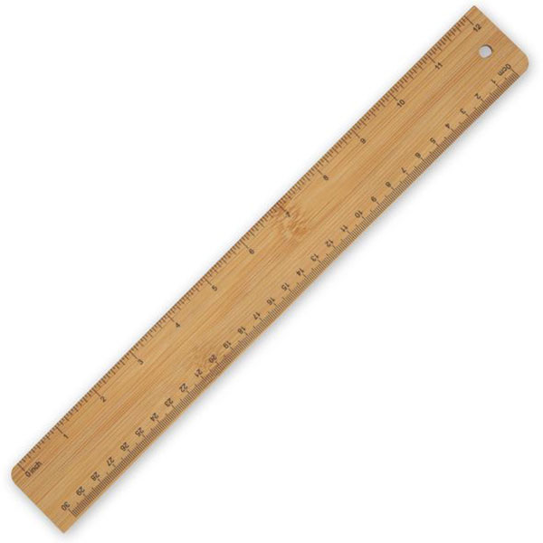  Bamboo Ruler 30cm - 1 Colour